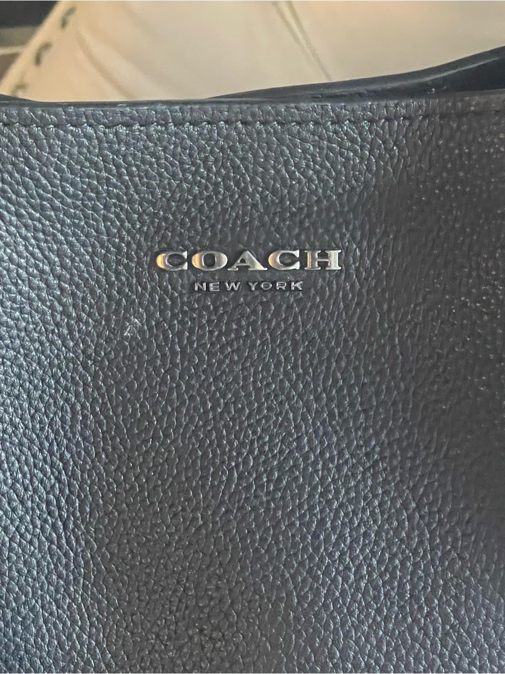 Coach Black Pebbled Leather Logo Tote